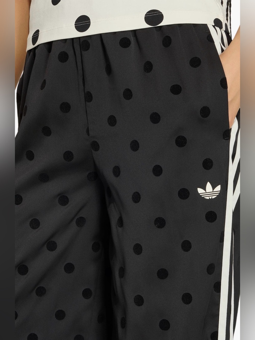 NWT adidas Polka Dot Firebird Wide leg Track Pants - Picture 9 of 15
